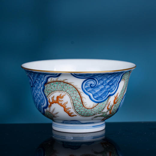 青花五彩描金龙纹杯 商品图2