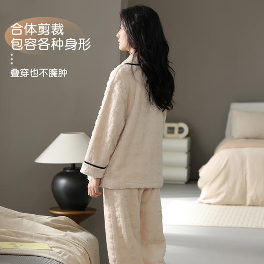 【提花暖绒】【猫人】【M-XXL】女士秋冬加绒家居服睡衣套装 商品图5