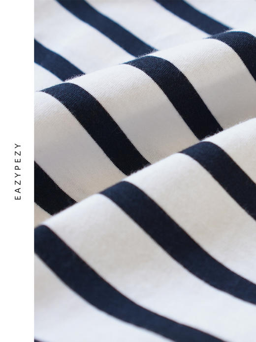 EAZYPEZY 2023AW 长绒棉条纹宽松长袖T恤 商品图2