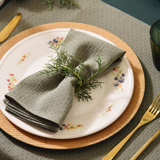 节日系列小方块餐巾全棉高档田园风擦杯布餐巾 商品图1