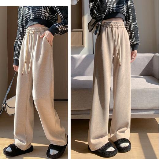 女士加绒加厚糯米阔腿裤 显瘦垂感窄版拖地裤（3-1111） 商品图7