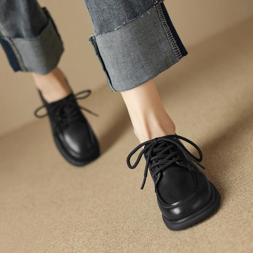 ZHR单鞋女2023秋冬新款ins英伦风韩版百搭时尚洋气软底气质小皮鞋 商品图1