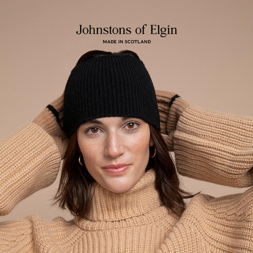 Johnstons of Elgin条纹羊绒混纺手套男女针织秋冬 商品图1