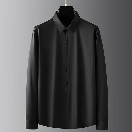 加绒【竹纤维】【新款DDP】大依优型大码加绒长袖衬衫免熨烫多色加肥加大码休闲商务上衣男士 商品图3