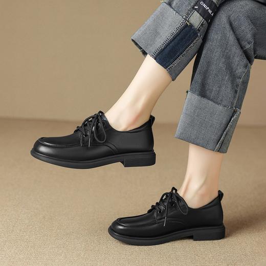 ZHR单鞋女2023秋冬新款ins英伦风韩版百搭时尚洋气软底气质小皮鞋 商品图3