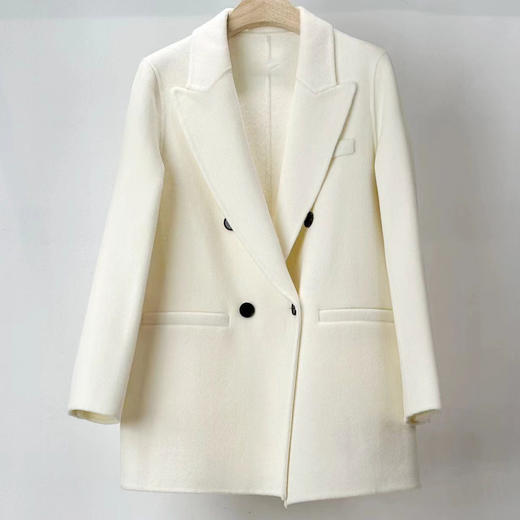 【白L1】臣禾 通勤西装大衣【100%绵羊毛】9234080191【金猪甄选】 商品图0