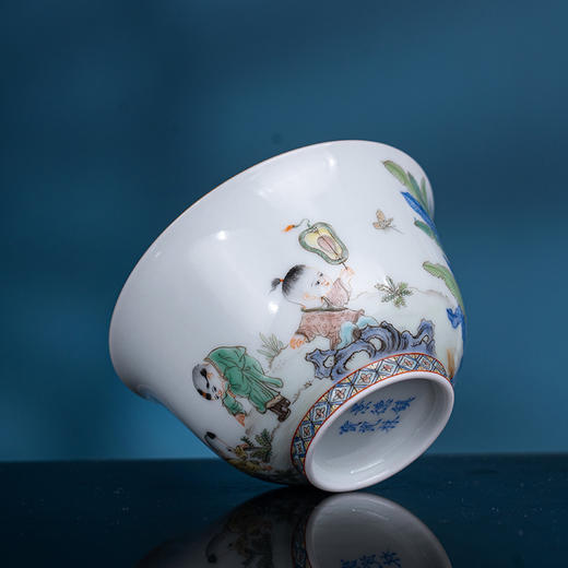 青花五彩描金婴戏杯 商品图2