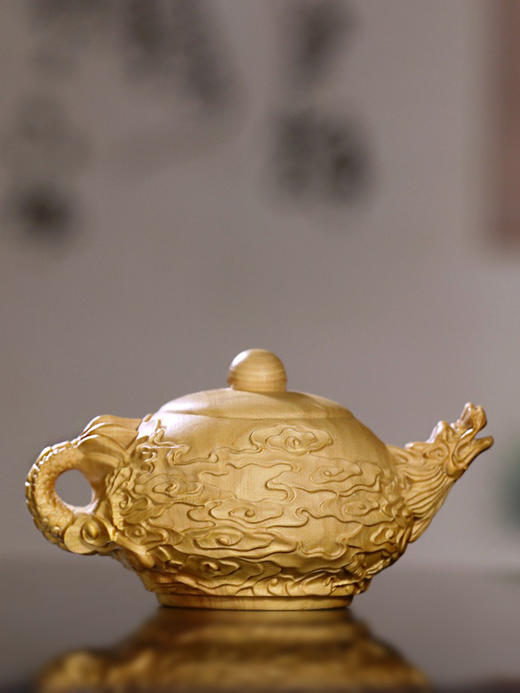 祥云龙壶°文玩把件黄杨木 商品图1