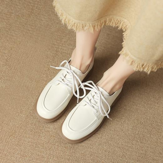 ZHR单鞋女2023秋冬新款ins英伦风韩版百搭时尚洋气软底气质小皮鞋 商品图5