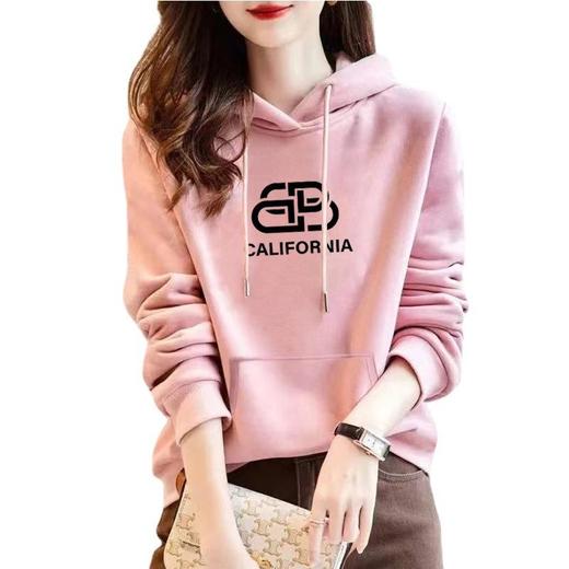 卫衣连帽加绒棉质正肩运动宽松休闲时尚印花多色上衣女潮秋冬外套 商品图4