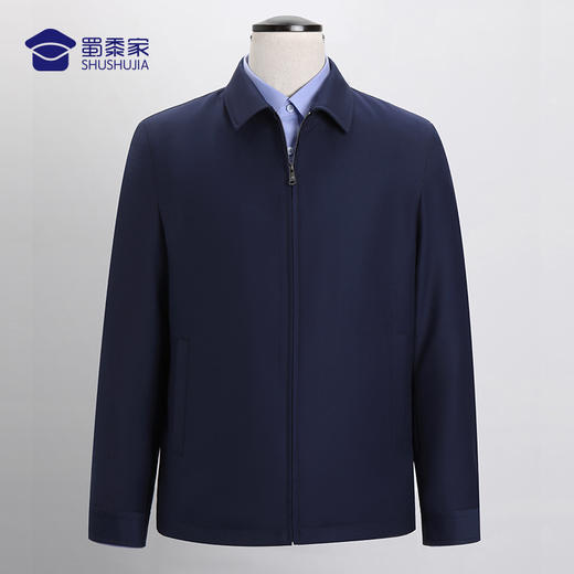 【通勤翻领夹克/清仓】含羊毛休闲长袖外套 垂顺修身夹克上衣 商品图1