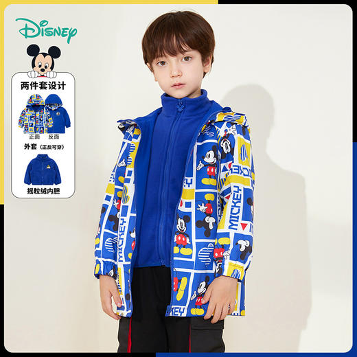 秋冬女童防风保暖户外外套+摇粒绒内搭防泼水两件套
 商品图3