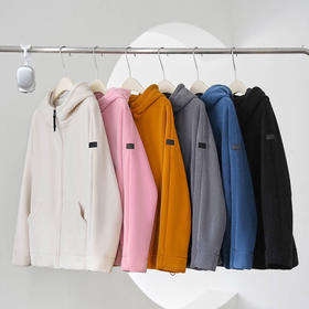 女士阔版落肩袖抓绒外套