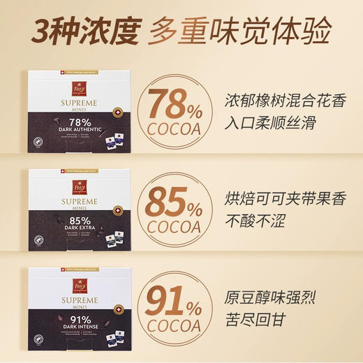 瑞士frey飞瑞尔尊享迷你小排块91%黑巧克力42g 商品图1
