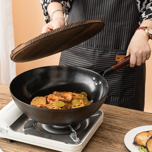 Debo德铂臻匠物理不粘炒锅无涂层精铁铸铁炒菜锅 商品图1