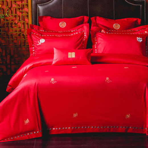 多喜爱 喜玫瑰婚庆床上用品四件套 鸿运当头cs 商品图0