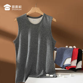 【含羊绒蚕丝保暖背心】加绒打底背心 双面磨毛男女坎肩上衣