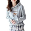 连帽加绒多色棉质卫衣宽松休闲运动时尚印花外套上衣女潮秋冬新款 商品缩略图4