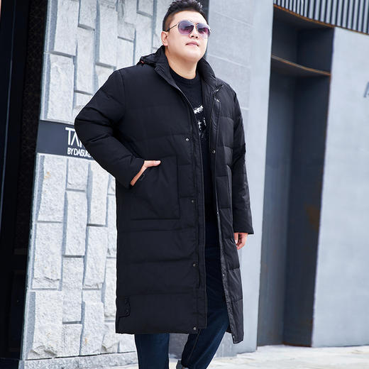 【2天发货】【超大码】【可拆卸帽】【新款DYH】大依优型大码中长款羽绒服白鸭绒加肥加大休闲胖子大码男休闲宽松上衣肥佬冬季外套 商品图1