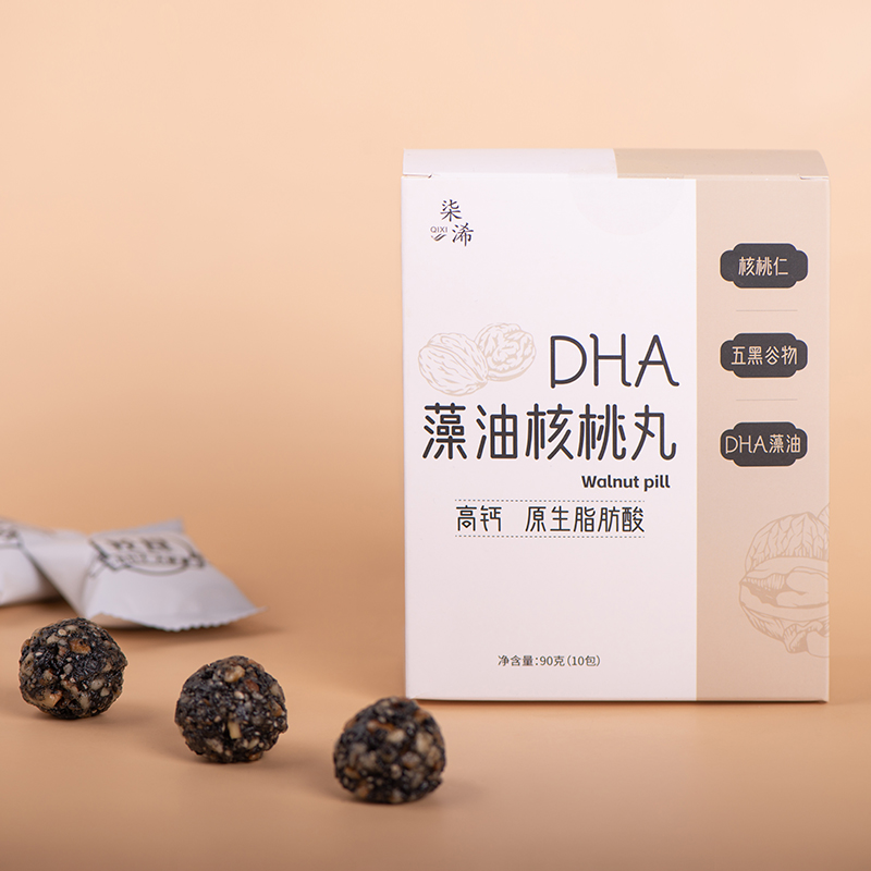 柒浠DHA藻油核桃丸营养休闲零食网红食品追剧 独立包装90g*5盒