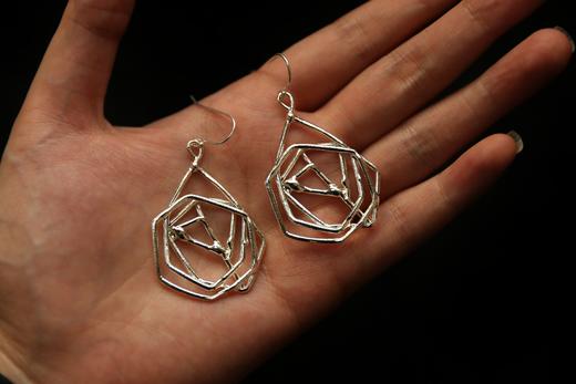 CHEZ BOQUE 梦之浮桥系列原创手工925银抽象造型耳环《罔象2号》 商品图3