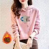 加绒卫衣连帽棉质正肩运动宽松休闲时尚印花外套多色女潮秋冬上衣 商品缩略图2