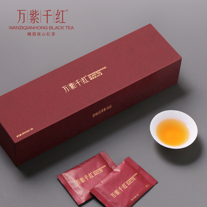 万紫千红峨眉高山红茶特级(静心)礼盒装茶叶180g