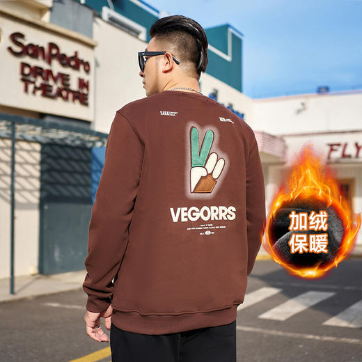 【圈】【新款DMH】大依优型大码加绒卫衣圆领弹力加肥加大胖子长袖上衣男士T恤肥佬男装潮款 商品图6