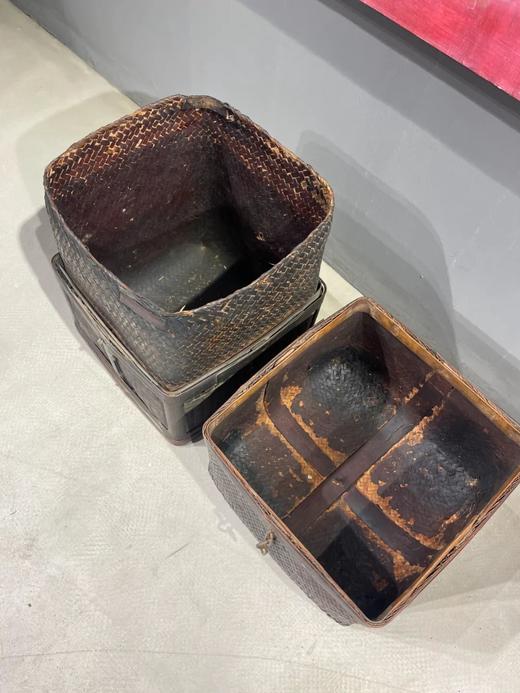 竹编髹褐漆茶叶储存箱，顺丰包邮 商品图3