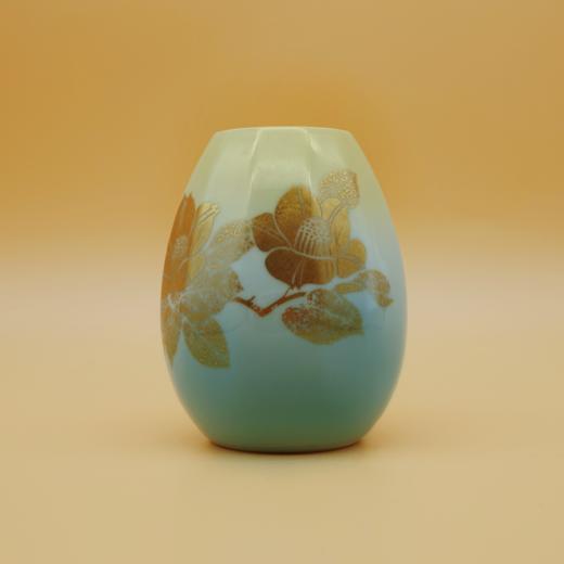 【伊野正峰】九谷烧 3.5号 本金山茶花小花瓶 商品图0