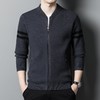 长袖针织开衫男士秋冬季新款韩版潮流休闲百搭立领拉链外套上衣男 商品缩略图0