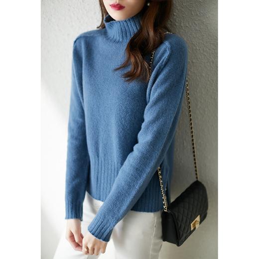 重磅牦牛绒毛衣女宽松外穿2023春季新款高领时尚女士坑条打底 商品图4