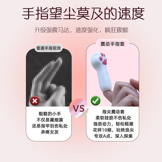 【猫爪】歪歪马静音宿舍不插电多色指尖震动套 商品图1
