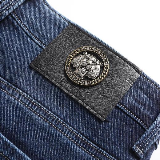 牛仔裤男士秋冬季新款加厚虎头刺绣潮流简约百搭弹力直筒休闲长裤 商品图3