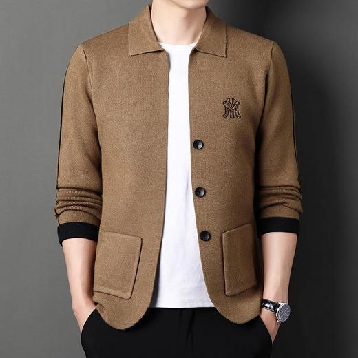 春秋季男士长袖针织衫青年休闲潮流字母刺绣男装上衣外套 商品图2