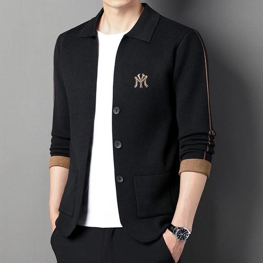 春秋季男士长袖针织衫青年休闲潮流字母刺绣男装上衣外套 商品图1