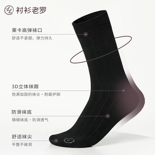 四季新品 | 5A抗菌消臭条纹莱卡长绒棉长袜 商品图2