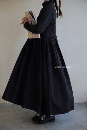 MAKU textiles｜丝绵羊毛宽肩带连衣裙