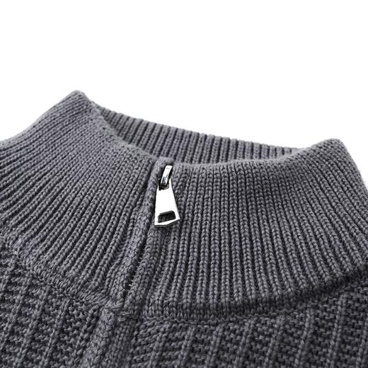 长袖针织开衫秋冬季新款简约立领拉链休闲毛衣百搭外套男 商品图3