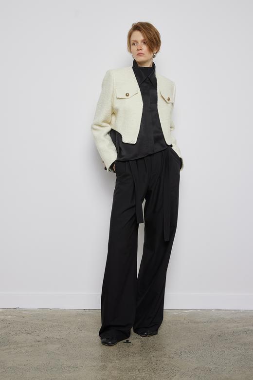 圈圈毛无领短款夹克 商品图0