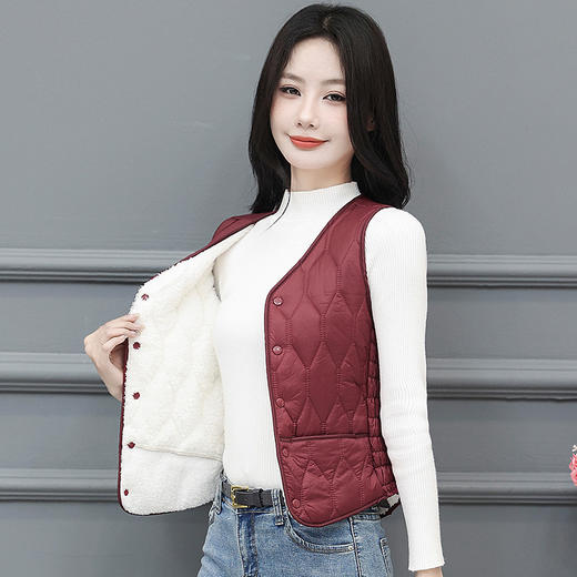 2024秋冬新款棉马甲女士加绒加厚大码坎肩中老年内穿保暖棉服背心 商品图1