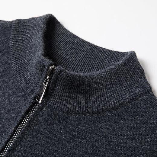 长袖针织开衫男士秋冬季新款韩版潮流休闲百搭立领拉链外套上衣男 商品图3