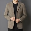 秋冬季男士翻领休闲西服中年字母刺绣宽松爸爸装商务西装 商品缩略图2