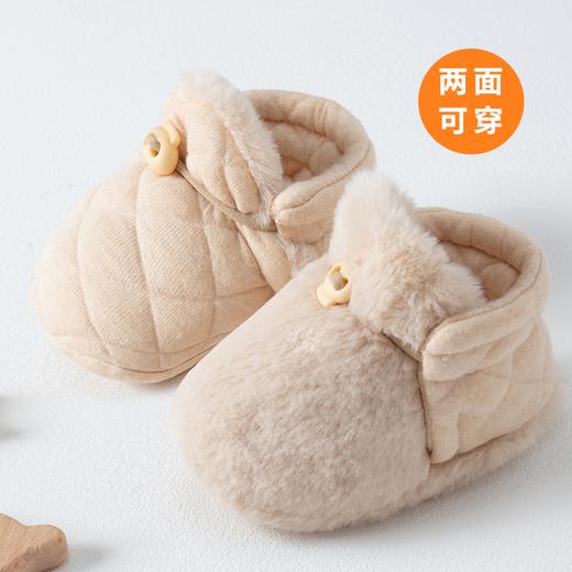 婴儿鞋子0-12个月袜鞋秋冬毛毛鞋加厚夹棉保暖步前软底儿童加绒鞋 商品图1