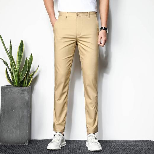 夏季男士冰丝薄款九分裤韩版修身潮流休闲裤男装 商品图3