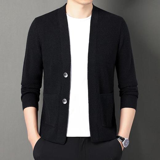 春秋季男士长袖针织开衫中青年潮流休闲外穿毛衫外套上衣 商品图3