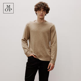 Marc O'Polo/MOP冬新款螺纹圆领康赛妮羊绒针织衫男