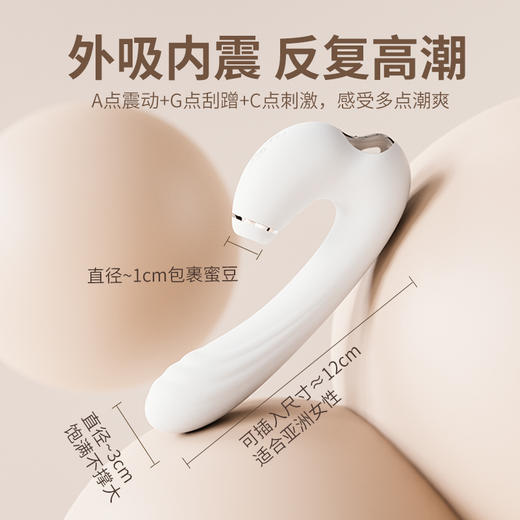 【天羿】芭芭拉吮吸两用白色震动棒 商品图2