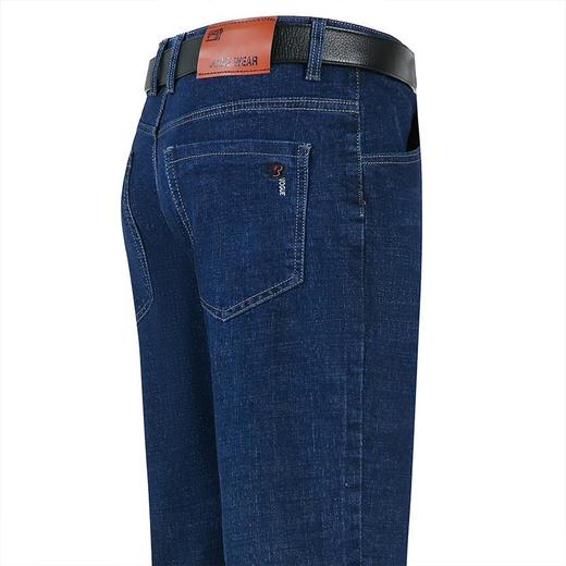 秋冬季男士休闲牛仔裤中年中腰棉质蓝色爸爸男装长裤子 商品图4