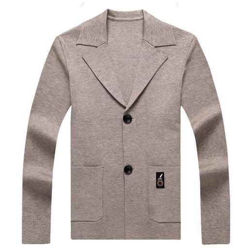 秋冬季男士长袖针织开衫青年潮流休闲西服男装外套 商品图4